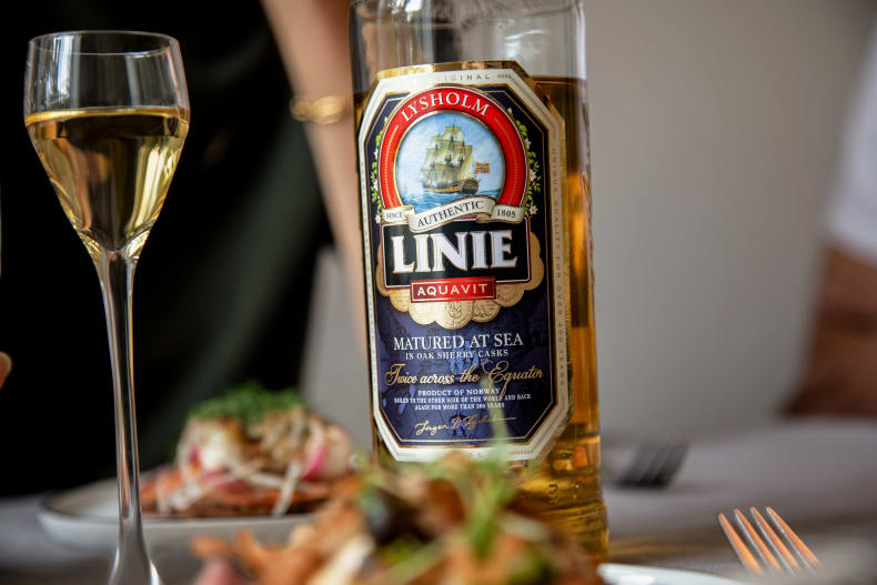 in at oak sea sherry Matured Aquavit casks Linie |