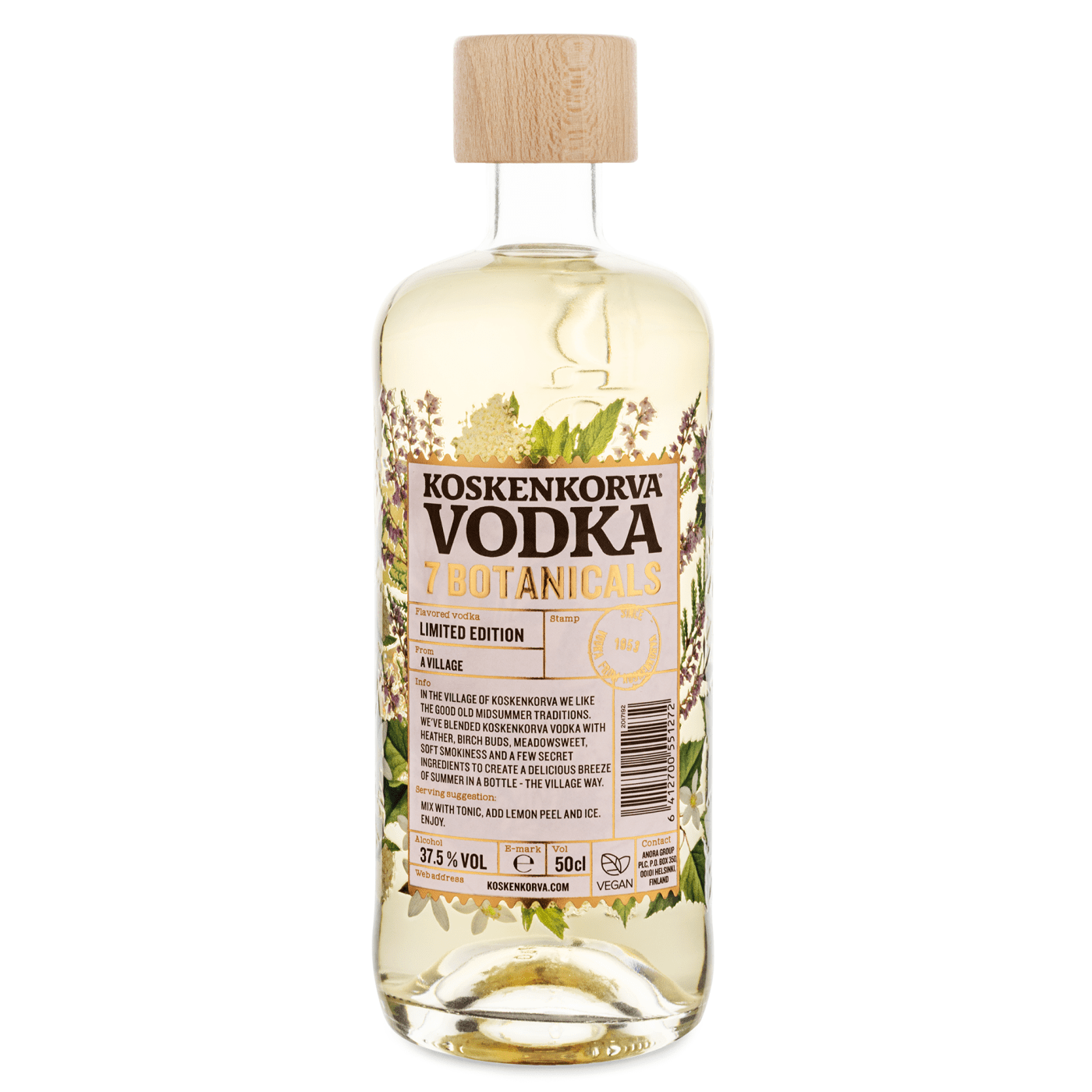 Koskenkorva Vodka 7 Botanicals 2023 37,5 50 cl Joogikultuur