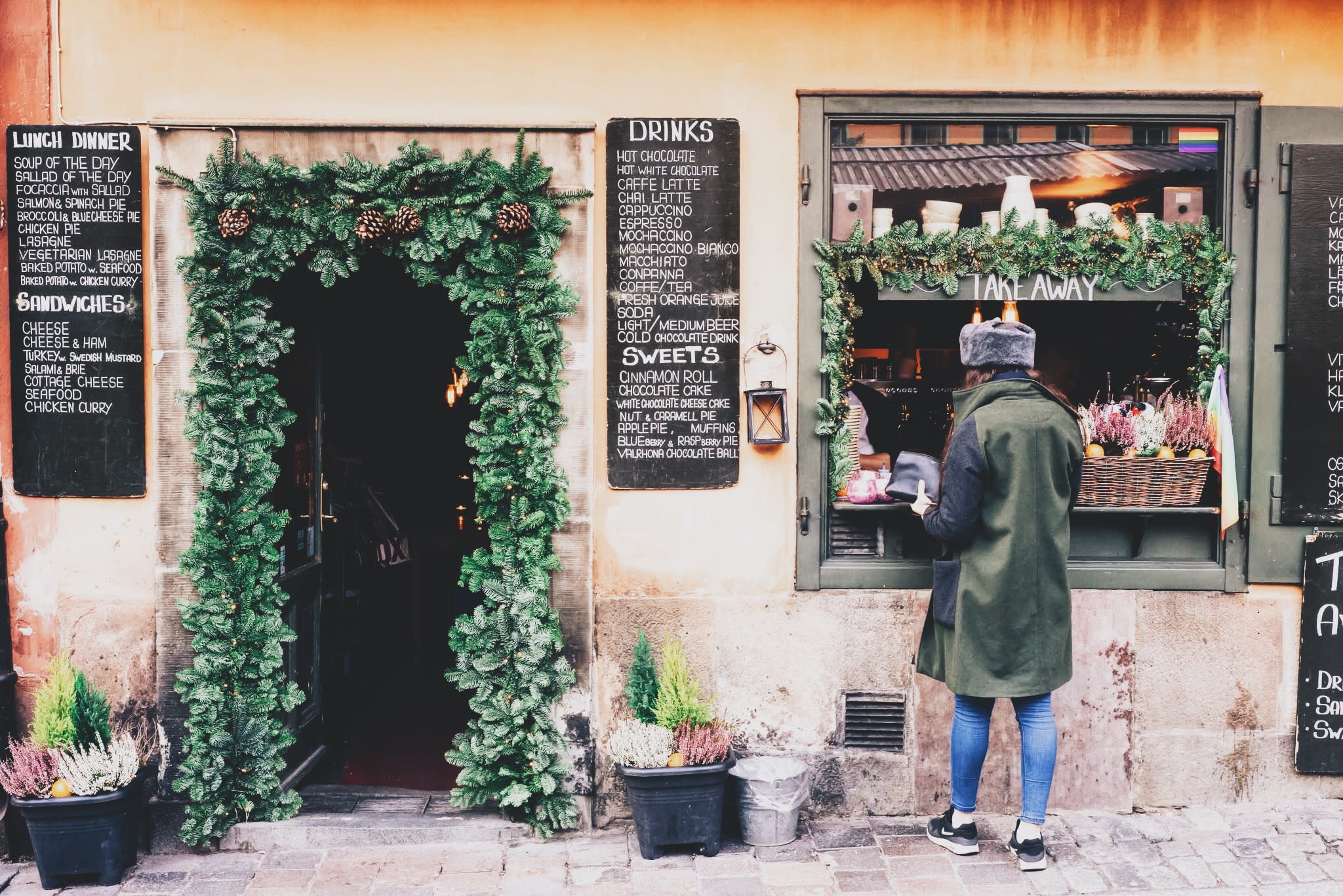 Girl in front of a boutique
