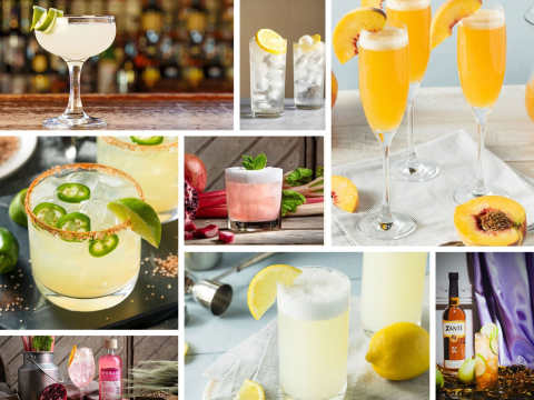 Kollage med populära drinkar under 2025.