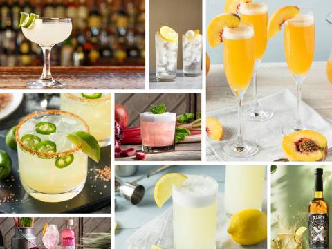 Kollage med populära drinkar under 2025.