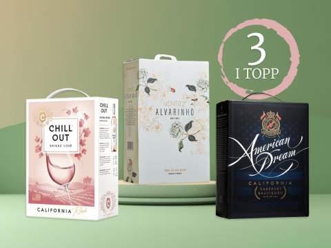 3 bra bag-in-box, viner.