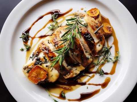 Kyckling med enbär och rosmarin.