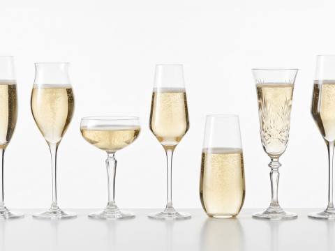Olika sorters champagneglas.