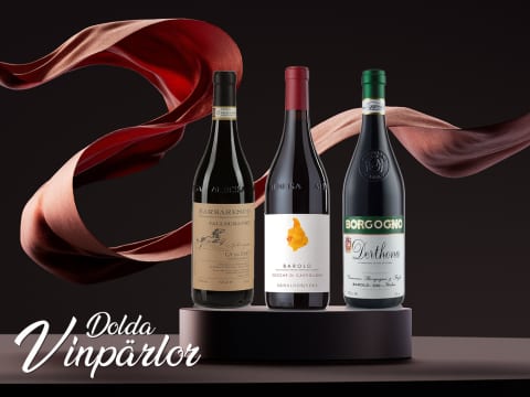 Vita och röda vinpärlor från Piemonte