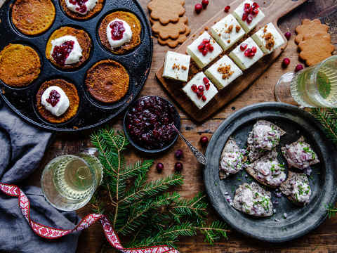 Tre smarriga glöggtilltugg med både salta och söta smaker
