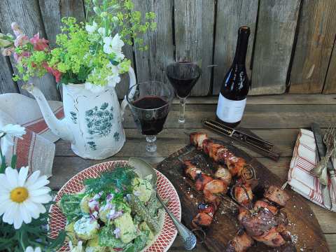 Grillspett och dillpotatis