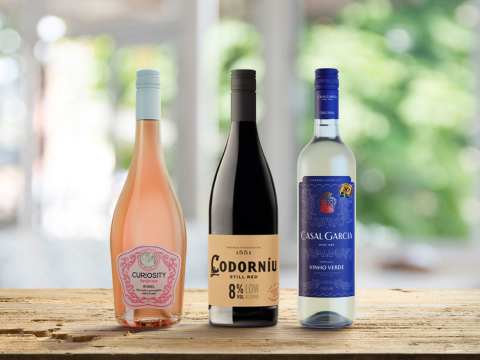 3 viner med låg alkoholhalt.