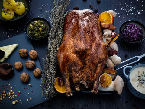 Mårten Gås som firas med helstekt gås och gåsamiddag.