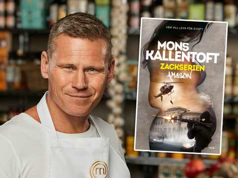 Mons Kallentoft i Sveriges Mästerkock VIP 2023 och med boken Amason.