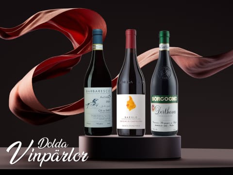 Vita och röda vinpärlor från Piemonte