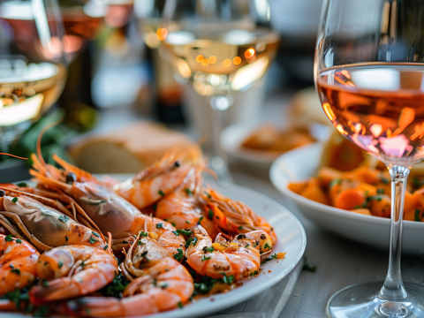 Vin till räkor.