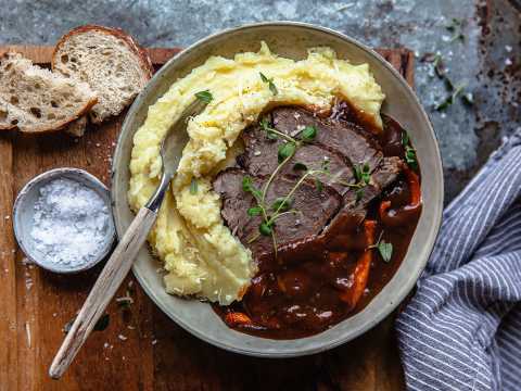 Bräserad stek med tryffelpotatismos