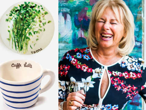 Keramikern Agneta Livijn med kopp och fat