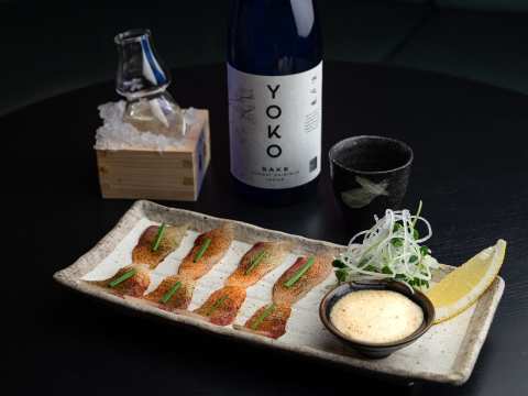 hamachi winter sashimi med YOKO sake