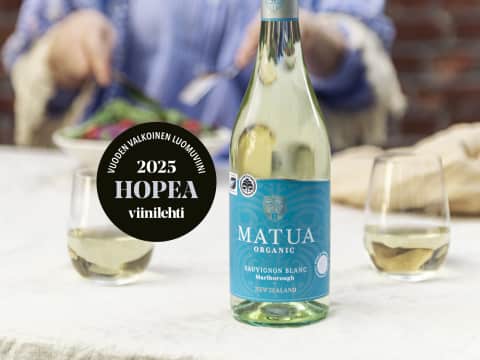 Matua Sauvignon Blanc Hopeaa Viinilehden luomuvalkoviini 2025