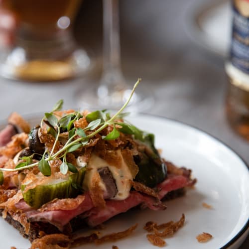 Linie Aquavit bread on a plate