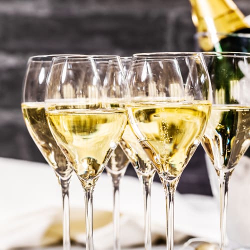 Gott bubbel - glas med mousserande vin