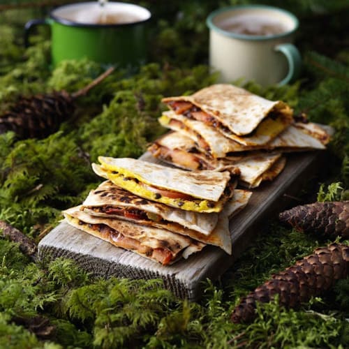 Quesadillas med tacofyllning.