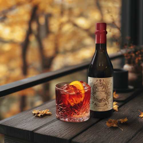 Negroni med Antica Formula i höstig miljö