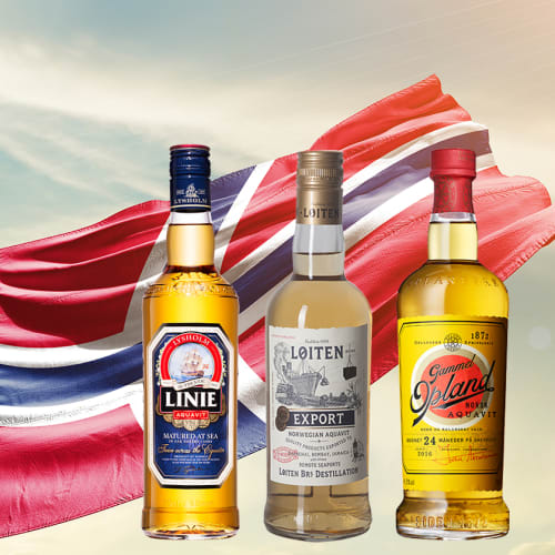 Norsk akvavit och Norges flagga