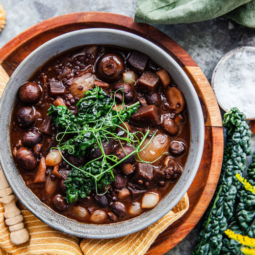 Vegansk boeuf bourguignon