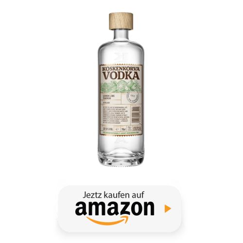 Koskenkorva Vodka Lemon Lime Yarrow Flasche und Link zu Amazon.de