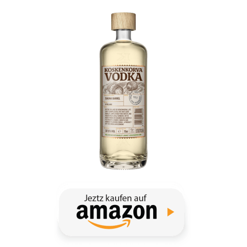 Koskenkorva Vodka Sauna Barrel Flasche und Link zu Amazon.de