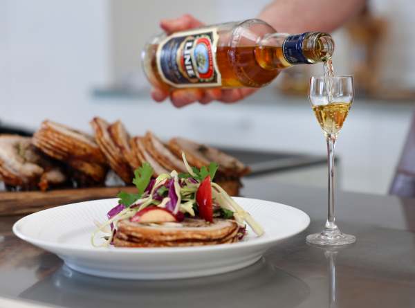 Italian porchetta with purple cabbage salad and LINIE marinade