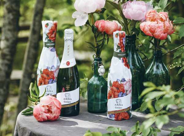 anna de codorniu cava kukkakääreessä