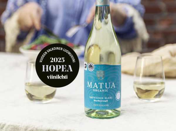 Matua Sauvignon Blanc Hopeaa Viinilehden luomuvalkoviini 2025