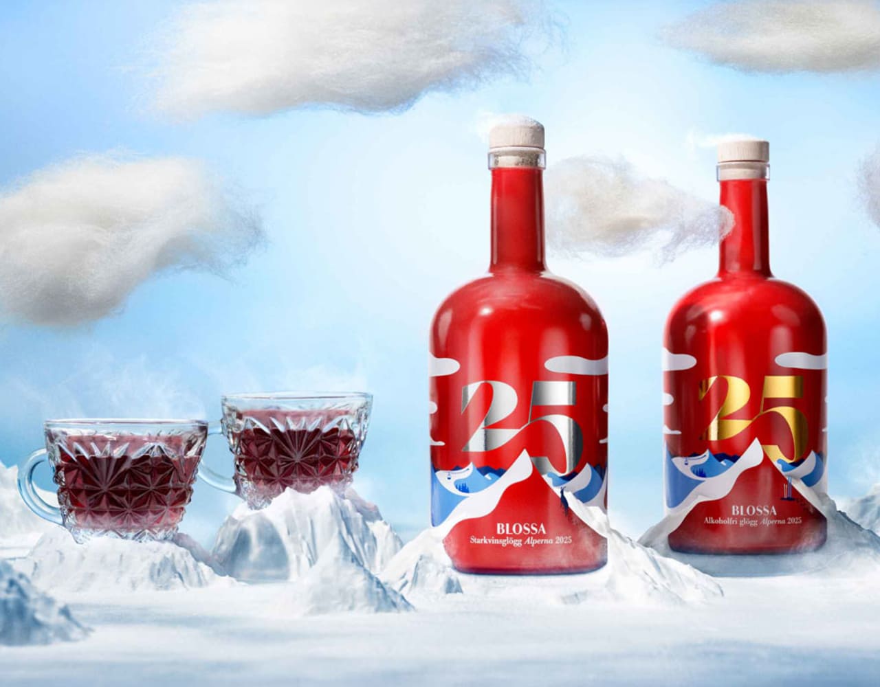 Blossa 25, med och utan alkohol.