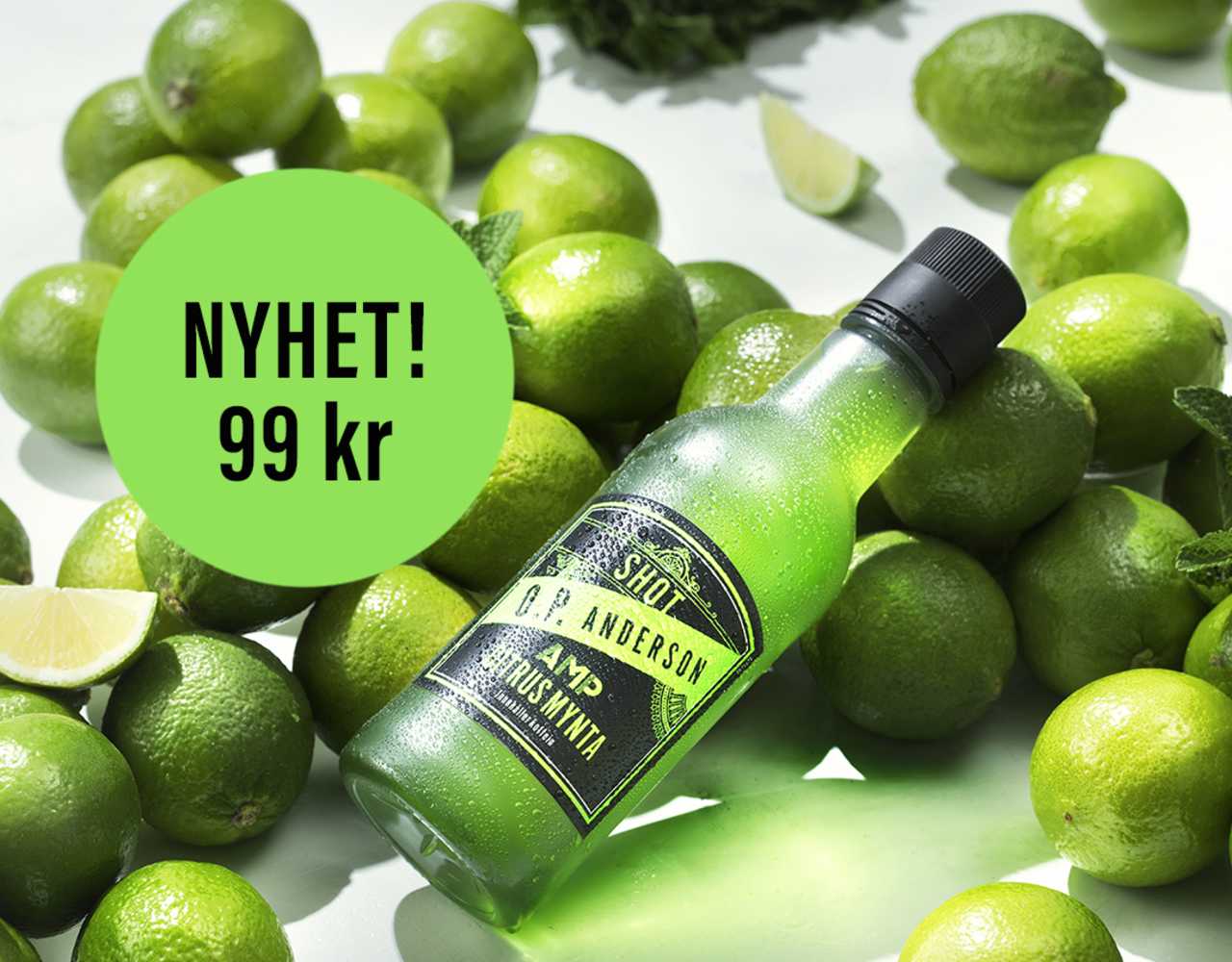 O.P. Anderson AMP shot med lime, chili och mynta