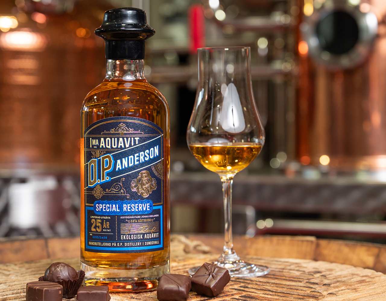 O.P. Anderson Special Edition och chokladbitar