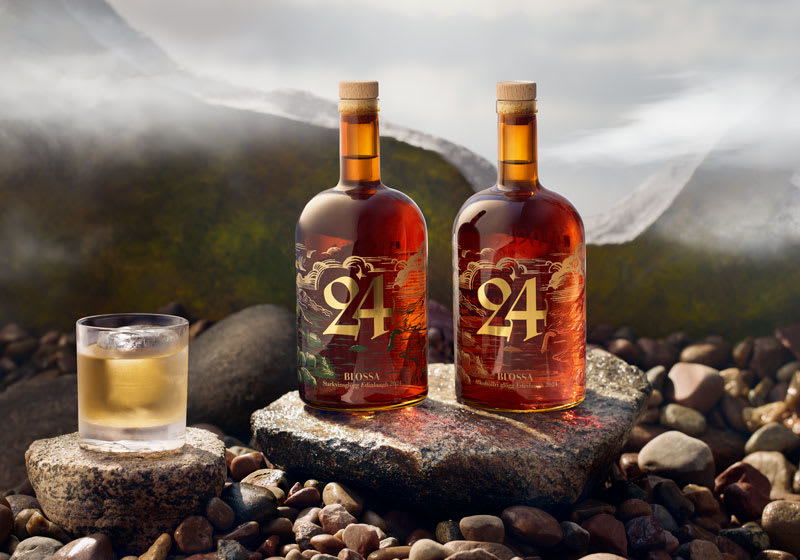 Blossa 24, 15-procentig samt alkoholfri. 