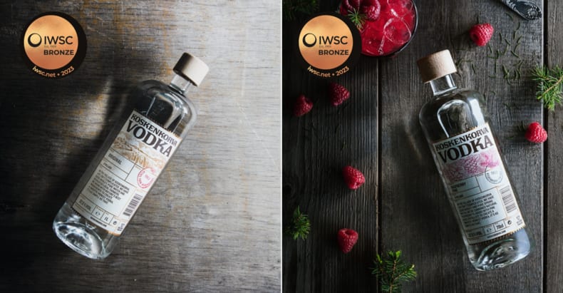 Koskenkorva original and raspberry