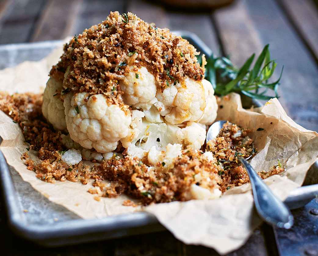 Blomkål med brynt pankotäcke