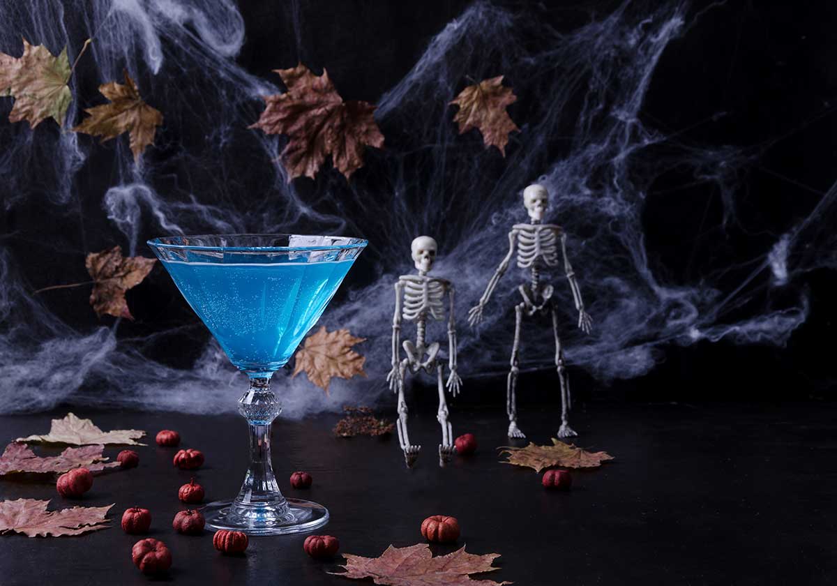 Blå drink till Halloween