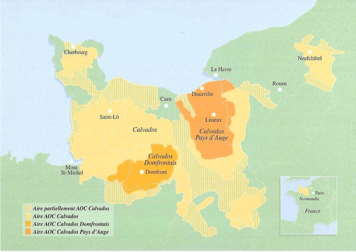 Karta över AOC Calvados