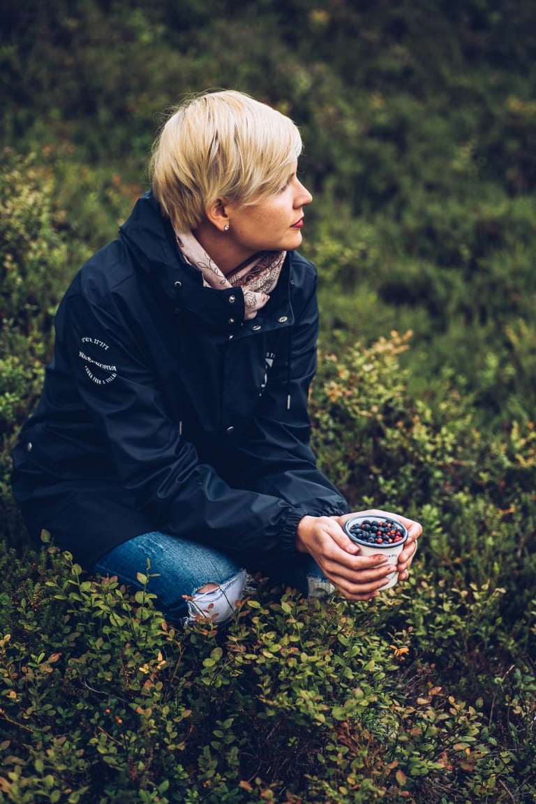 Person collecting berries