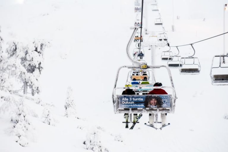 People in ski-lift