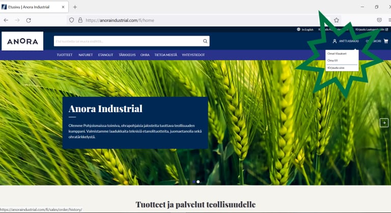 Kaniskuva kirjautunut asiakas