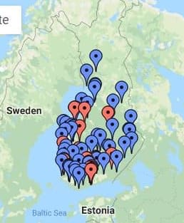 Suomen Uusiomuovin kierrätyspisteet kartalla