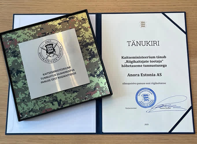 Anora Estonia Riigikaitse toetaja 2025 hõbetase