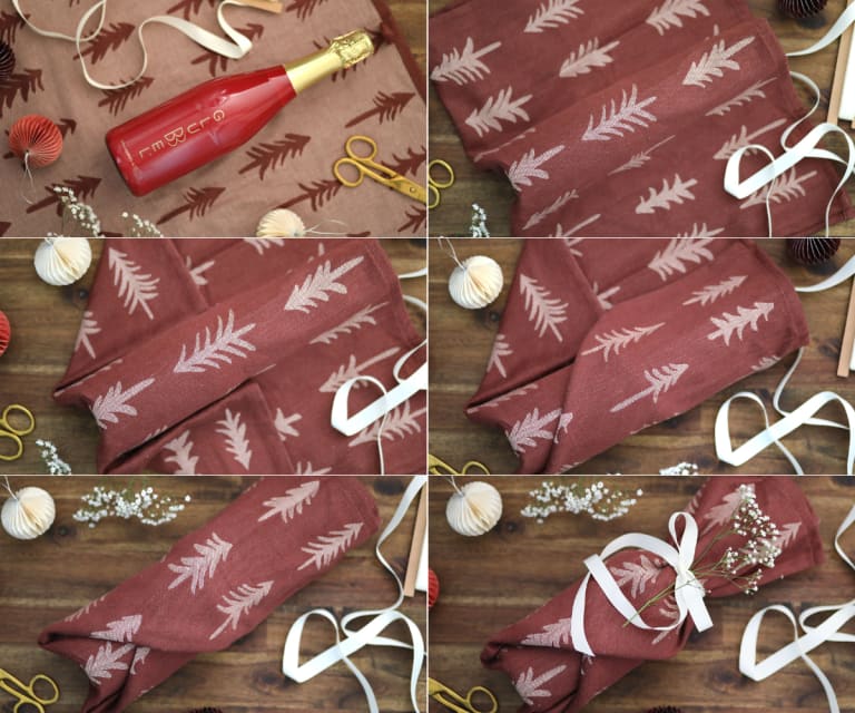 Gift wrapping a bottle