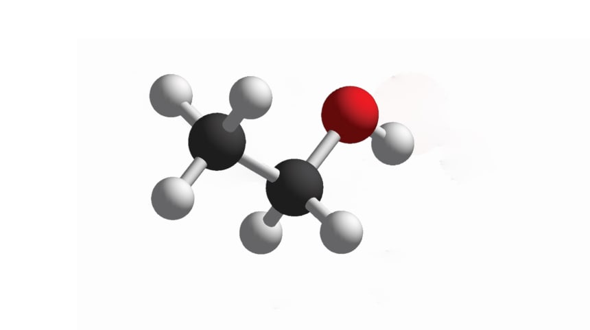 Etanoli molekyli eli etyylialkoholi C2H6O