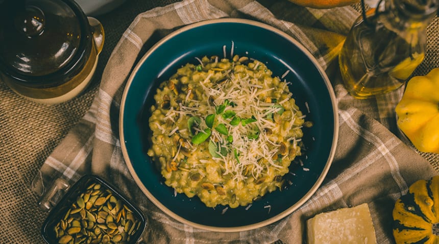 Orsotto spagetikõrvitsa ja toorjuustuga