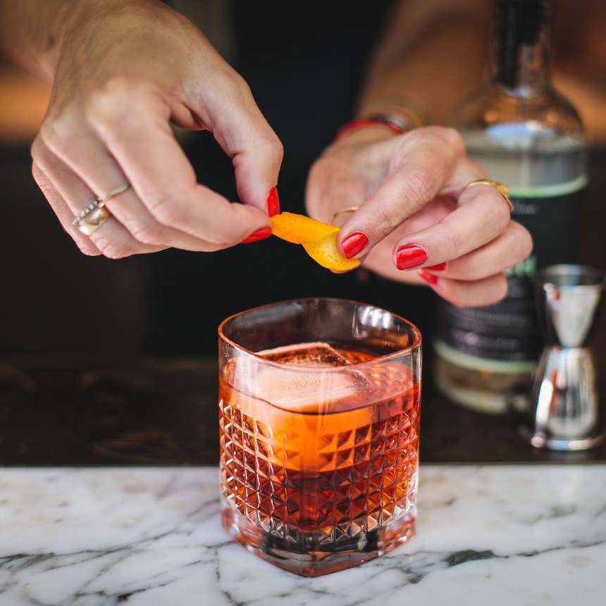 Alkoholivaba Negroni kokteil