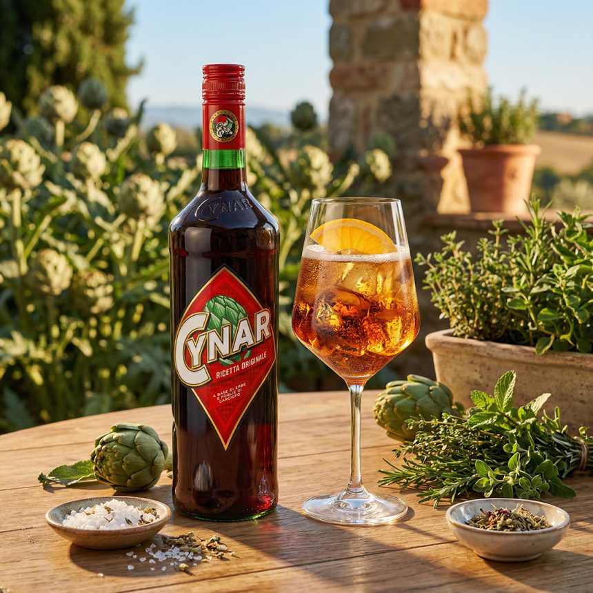 Cynar Spritz kihisev ja suvine kokteili pilt