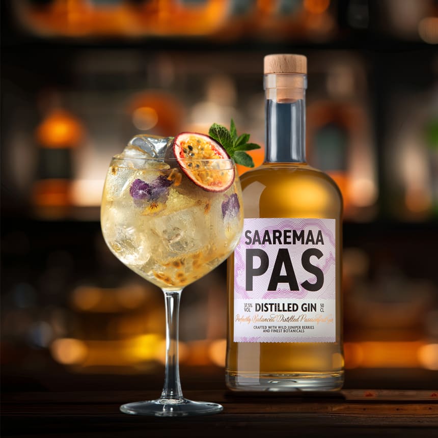 Gin & Tonic džinnikokteili eksootilise maitsega Saaremaa passioonidžinniga.